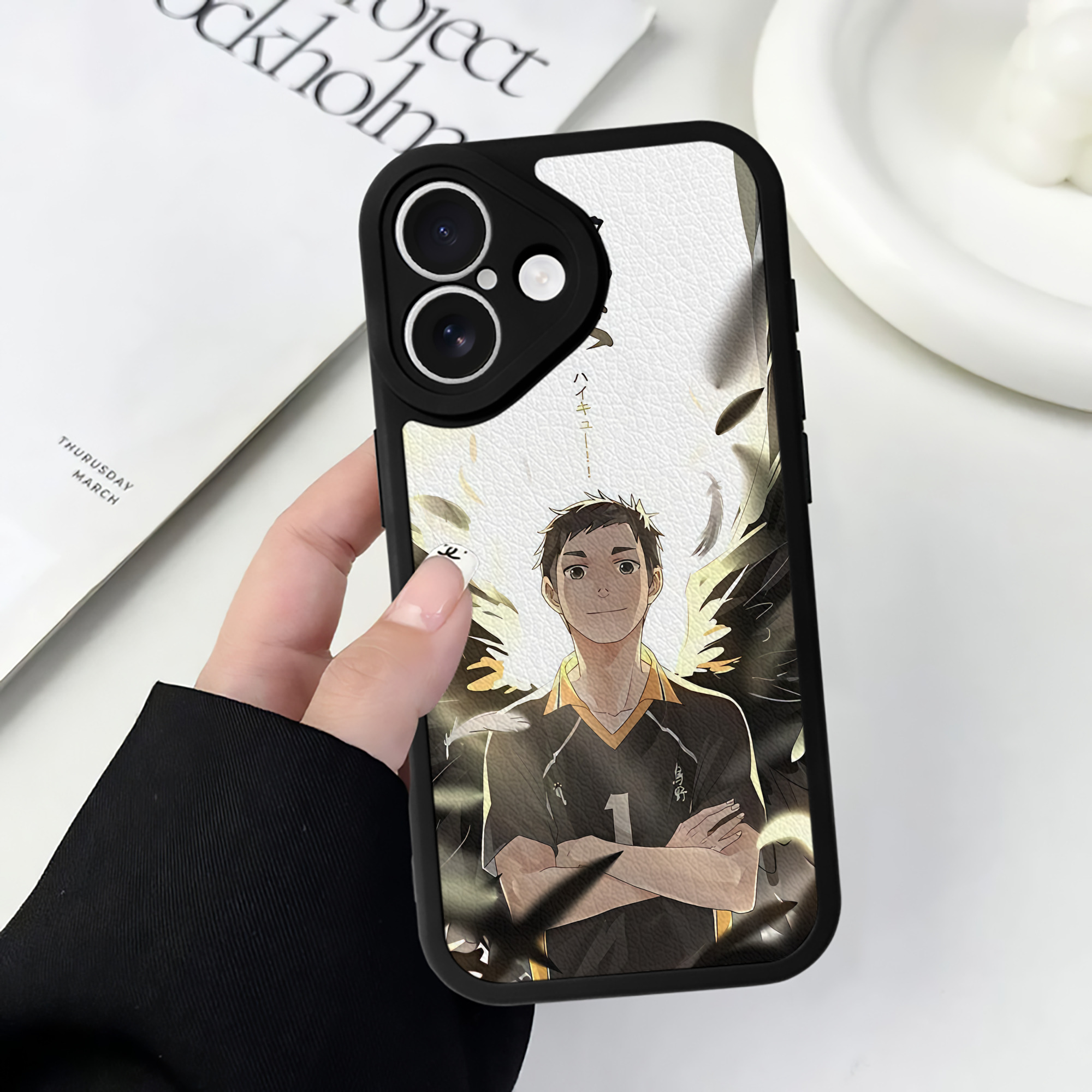 （画像用） ハイキュー!! Haikyu!! 【iPhone 16シリーズ対応】シリコンスマホケース（レザー調） 材質：シリコン